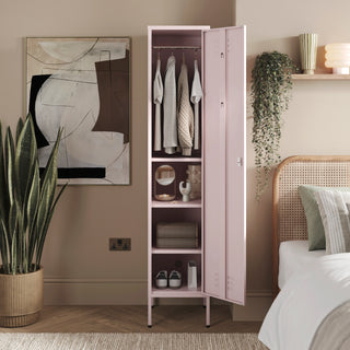 The Bexley - Tall Single Door Storage Locker In Light Pink