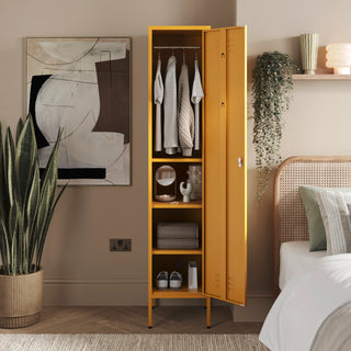 The Bexley - Tall Single Door Storage Locker In Mustard