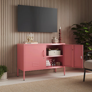 The Oxford - Side Table/TV Stand Storage Locker In Flamingo