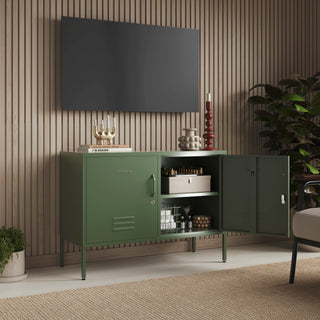The Oxford - Side Table/TV Stand Storage Locker In Forest