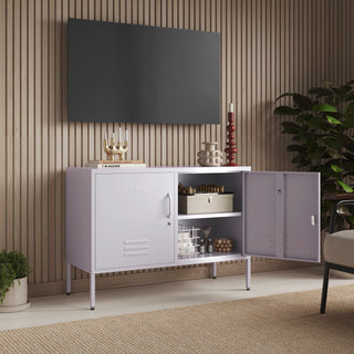 The Oxford - Side Table/TV Stand Storage Locker In Lilac