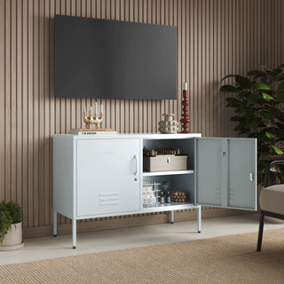 The Oxford - Side Table/TV Stand Storage Locker In Sky Blue