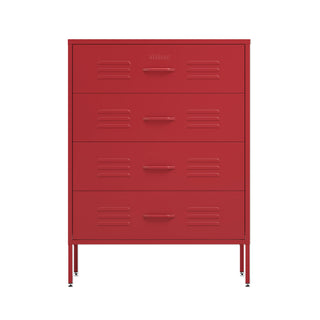 The Harrow - Industrial Style Metal Drawers In Red - Urban Lockers