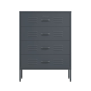 The Harrow four drawer metal storage locker in slate grey
