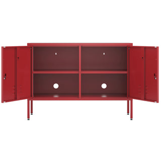 The Oxford - Side Table/TV Stand Storage Locker In Red - Urban Lockers