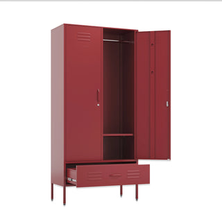 The Mayfair - Tall Double Door Storage Locker In Red - Urban Lockers