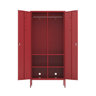 The Chelsea - Tall Double Door Storage Locker In Red - Urban Lockers