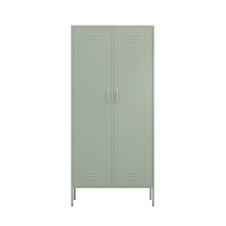 The chelsea two door wardrobe locker in sage green