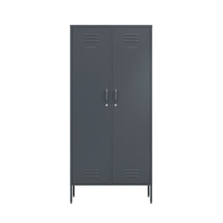 the chelsea metal wardrobe locker in slate grey