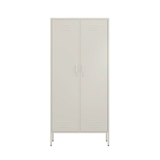 The chelsea two door wardrobe locker in vanilla white