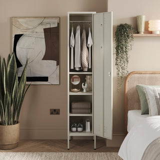 The Bexley - Tall Single Door Storage Locker In Vanilla