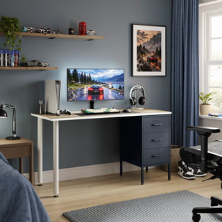 The Richmond Children/Teenage Desk with Slate Grey Drawers - Oak Desktop - Urban Lockers