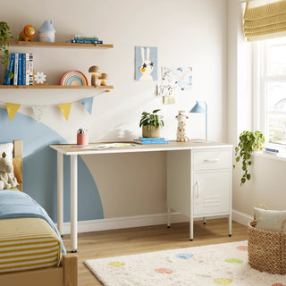 The Bromley Children/Teenage Desk with Vanilla Locker - Oak Desktop - Urban Lockers