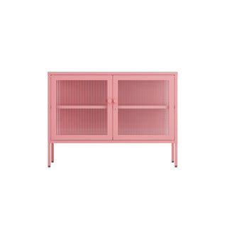The Cambridge - Fluted Glass Sideboard Locker In Flamingo - Urban Lockers