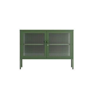The Cambridge - Fluted Glass Sideboard Locker In Forest - Urban Lockers