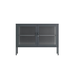 The Cambridge - Fluted Glass Sideboard Locker In Slate Grey - Urban Lockers