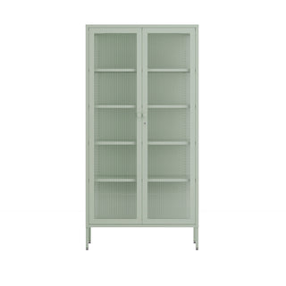 The Regent  - Fluted Glass Double Door Locker In Sage - Urban Lockers