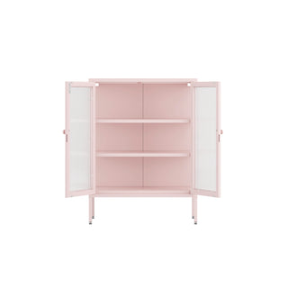 The Soho - Fluted Glass Double Door Locker In Light Pink - Urban Lockers