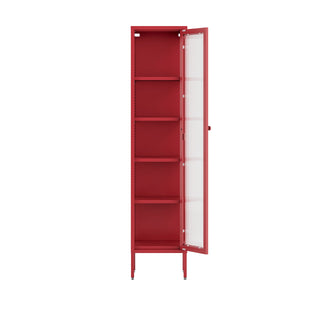 The Wimbledon - Fluted Glass Single Door Locker In Red - Urban Lockers