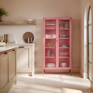 The Regent  - Fluted Glass Double Door Locker In Flamingo - Urban Lockers