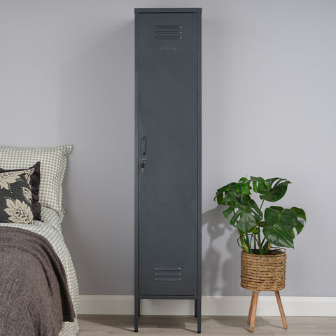 The Bexley - Tall Single Door Storage Locker In Slate Grey