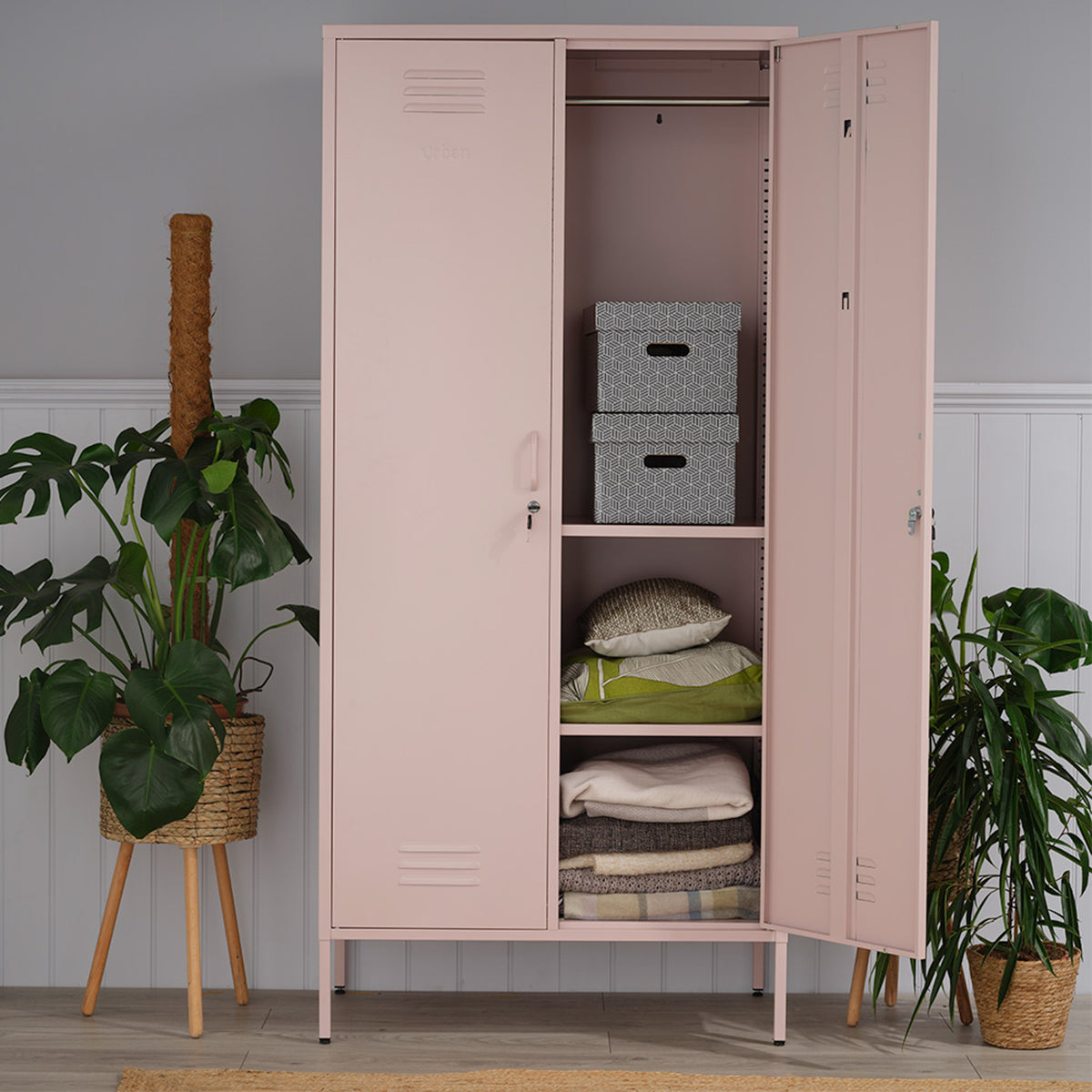 Locker Lock Target Pink The Chelsea - Tall Double Door Storage Locker In Light Pink – Urban Lockers