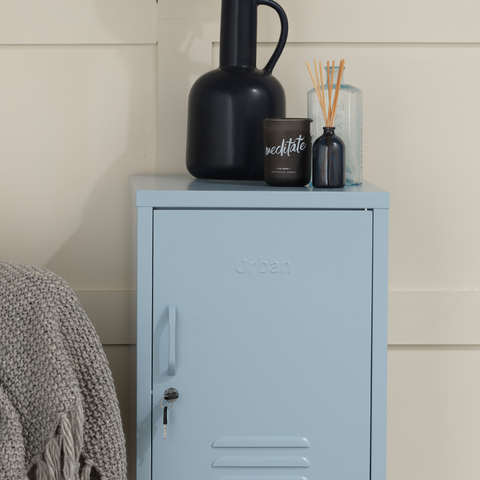 The Camden - Table d'Appoint, Casier de Rangement Bleu Ciel