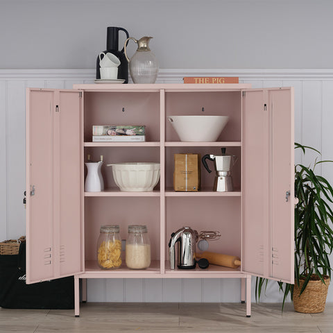 The Fulham - Home Style Storage Locker In Light Pink