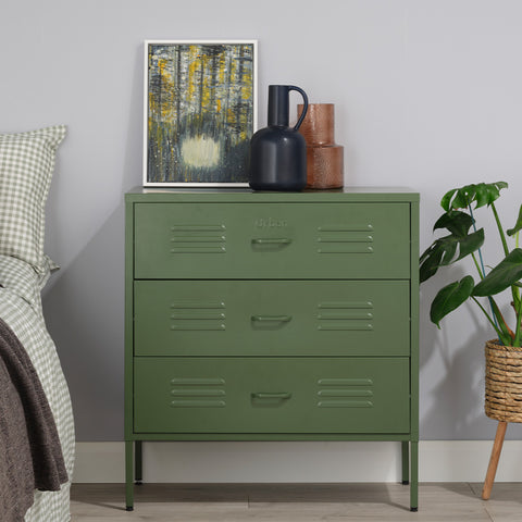 The Lambeth - Industrial Style Metal Drawers In Forest