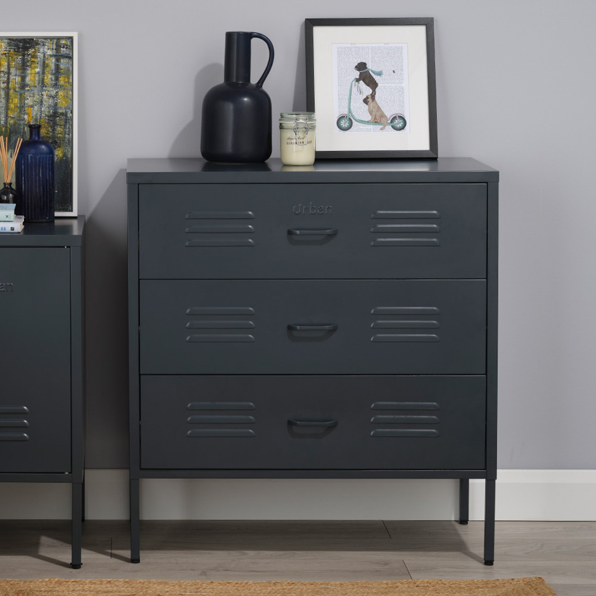 The Lambeth - Industrial Style Metal Drawers In Slate Grey – Urban Lockers