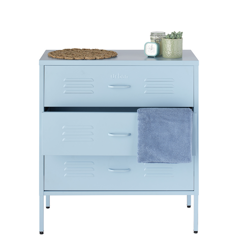 The Lambeth - Industrial Style Metal Drawers In Sky Blue - Urban Lockers