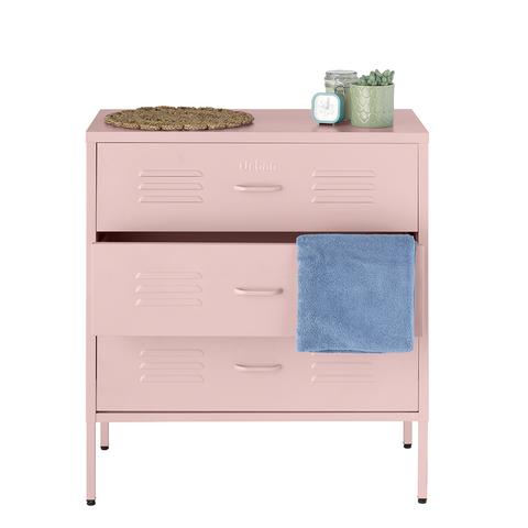 The Lambeth - Industrial Style Metal Drawers In Light Pink - Urban Lockers