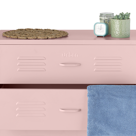 The Lambeth - Industrial Style Metal Drawers In Light Pink - Urban Lockers