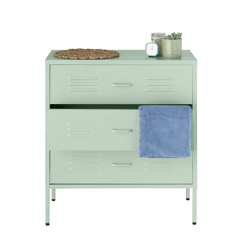 The Lambeth - Industrial Style Metal Drawers In Sage - Urban Lockers