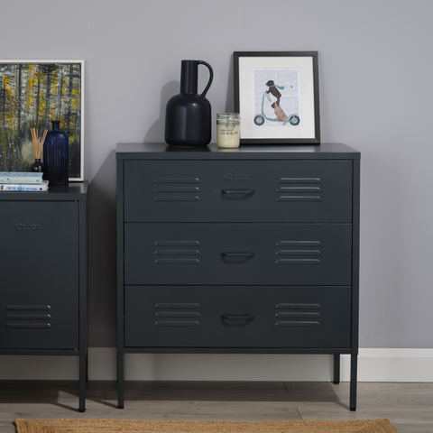 The Lambeth - Industrial Style Metal Drawers In Slate Grey