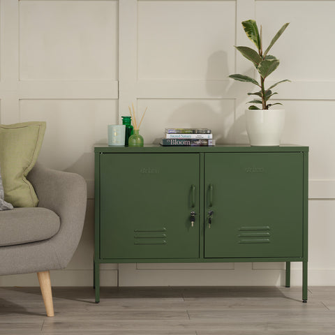 The Oxford  - Side Table/TV Stand Storage Locker In Forest