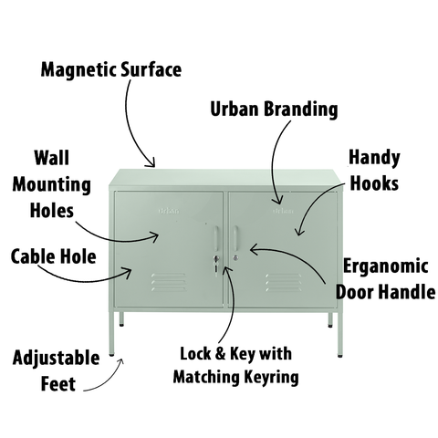 Tabletop Locker The Oxford | Side Table Locker | Sage | Urban Lockers