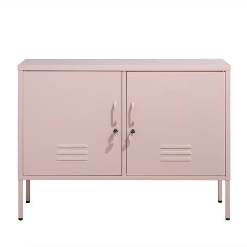 The Oxford  - Side Table/TV Stand Storage Locker In Light Pink