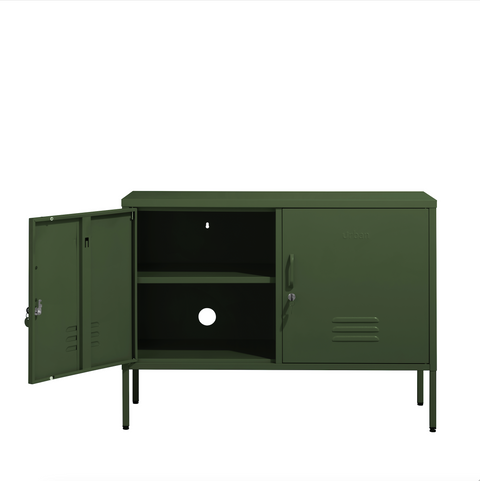 The Oxford  - Side Table/TV Stand Storage Locker In Forest