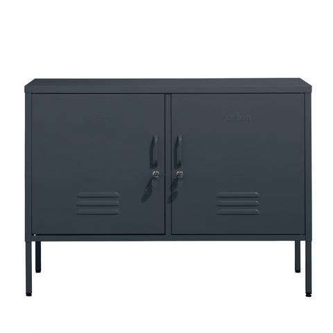 The Oxford  - Side Table/TV Stand Storage Locker In Slate Grey