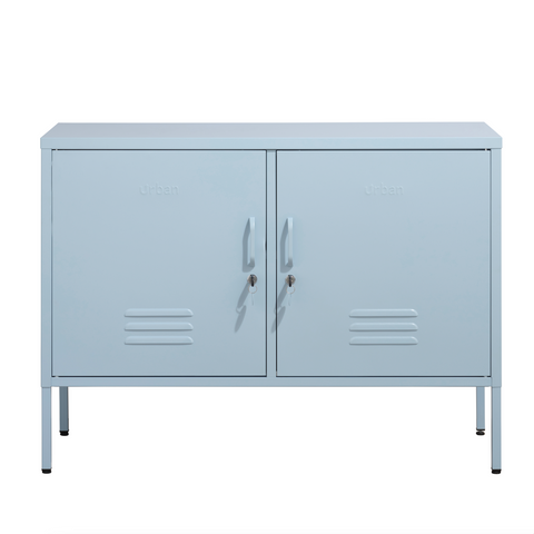 The Oxford  - Side Table/TV Stand Storage Locker In Sky Blue