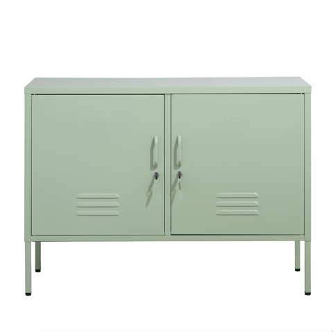 The Oxford  - Side Table/TV Stand Storage Locker In Sage