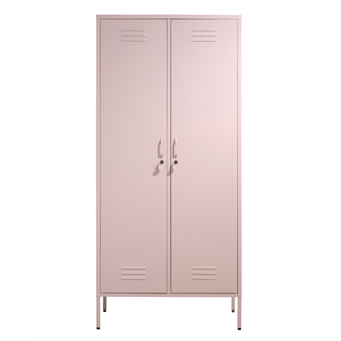 The Chelsea - Tall Double Door Storage Locker In Light Pink