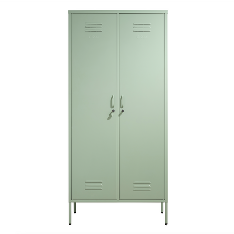 The Chelsea - Tall Double Door Storage Locker In Sage