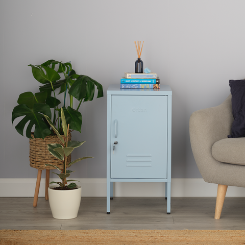 The Camden - Table d'Appoint, Casier de Rangement Bleu Ciel