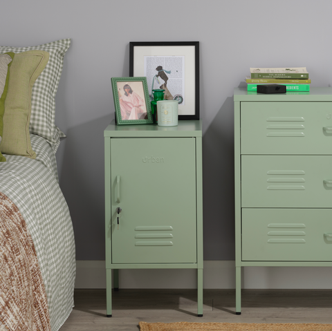 The Camden - Side Table, Storage Locker Sage