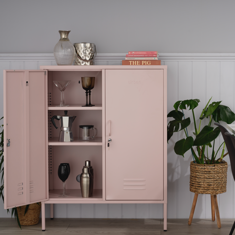 The Fulham - Home Style Storage Locker In Light Pink