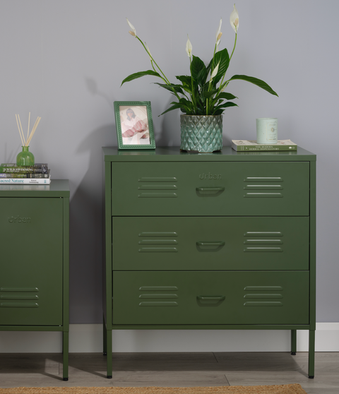 The Lambeth - Industrial Style Metal Drawers In Forest