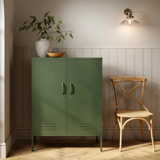 The Fulham metal storage locker with 2 doors, in forest green