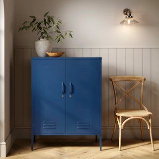 The Fulham metal storage locker with 2 doors, in navy blue